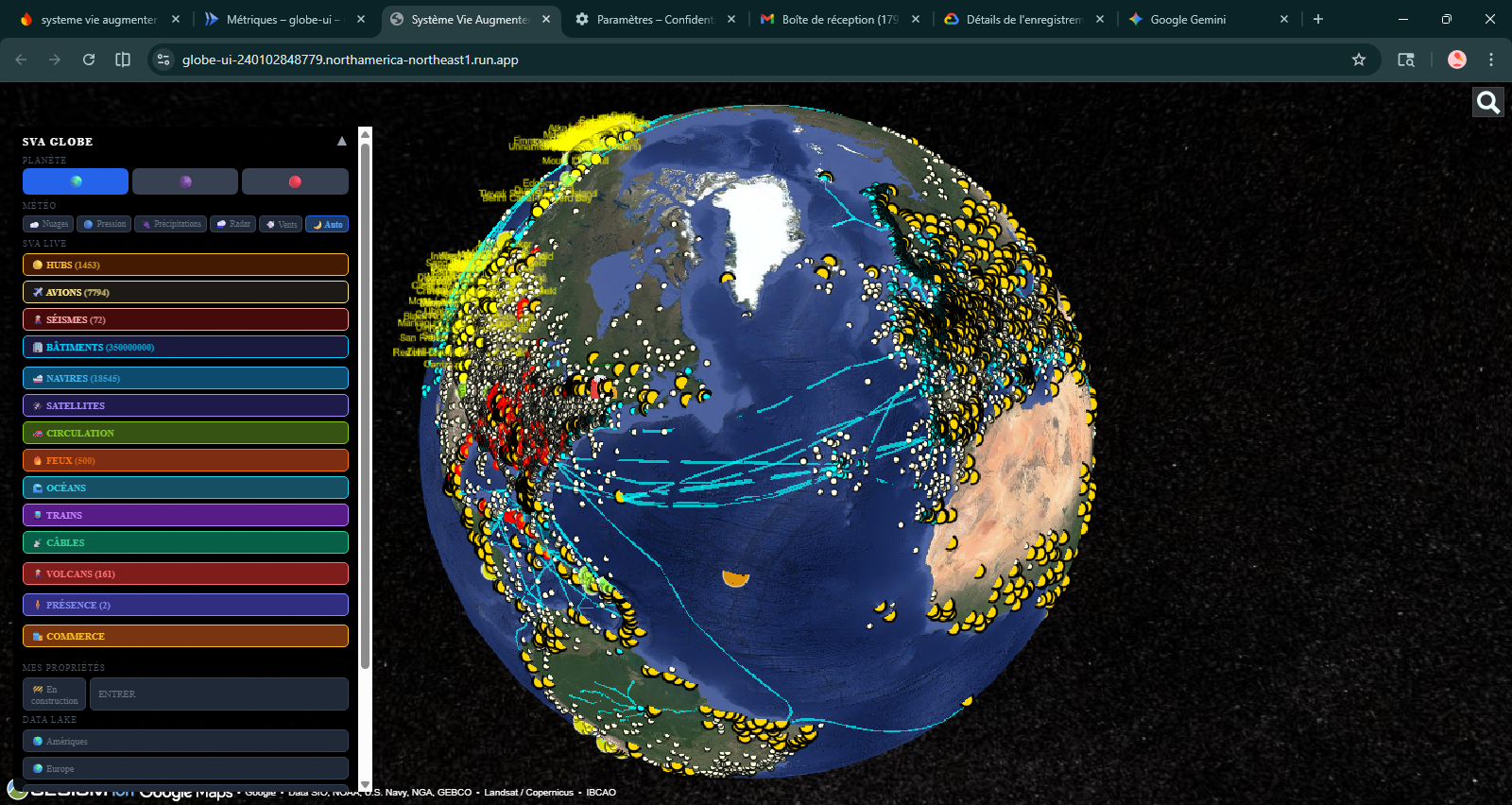 SVA live global globe interface